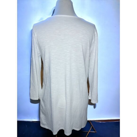 J Jill solid white quarter sleeve pullover lightweight tunic ladies NEW Small - Picture 7 of 7